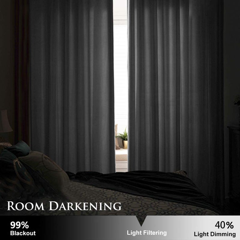 StangH Kitchen Grey Velvet Drapes 63-inch - 2 Panels of Soft Smooth Luxury Velvet Curtains Room Darkening Heat Blocking Grommet Curtain Panels for Study Room/Short Window, W52 x L63, 2 Pcs - Image 5
